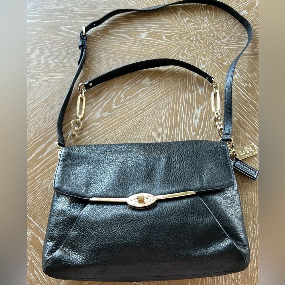Coach black leather purse